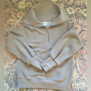 Varley Vine Half Zip, XXS, Taupe Marl